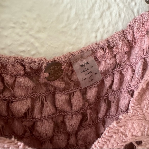 Free People FP One "Adella" Slip Mini Dress Crochet Tiered Ballet - Picture 7 of 10